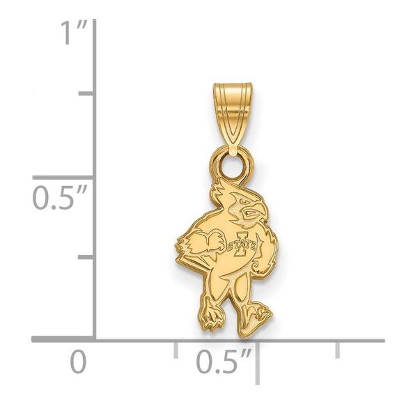 14k Yellow Gold Iowa State Small Mascot Pendant - Picture 2 of 3